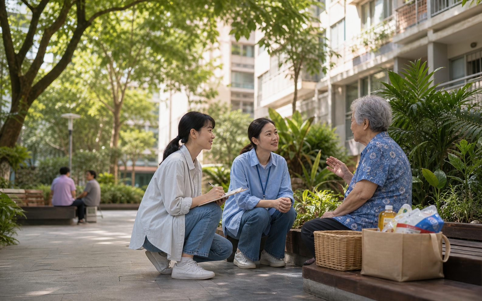 公益场景示意图：把善意留在身边：在广州社区开展长者关怀与困难家庭服务行动